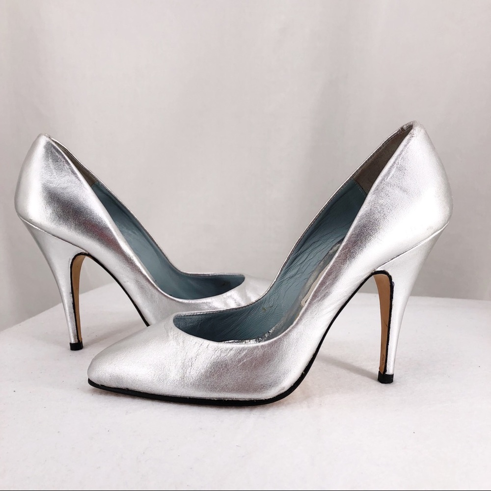 Pepe Jimenez Vintage Metallic Silver Pumps